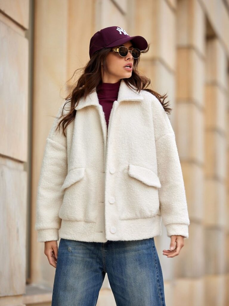 Kurtka Damska Ivon Ecru, baranek Roco Fashion