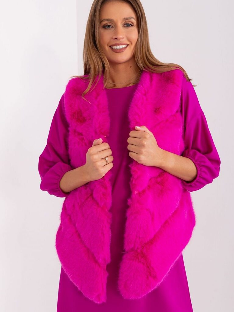 Kamizelka futrzana Model AT Fuksja