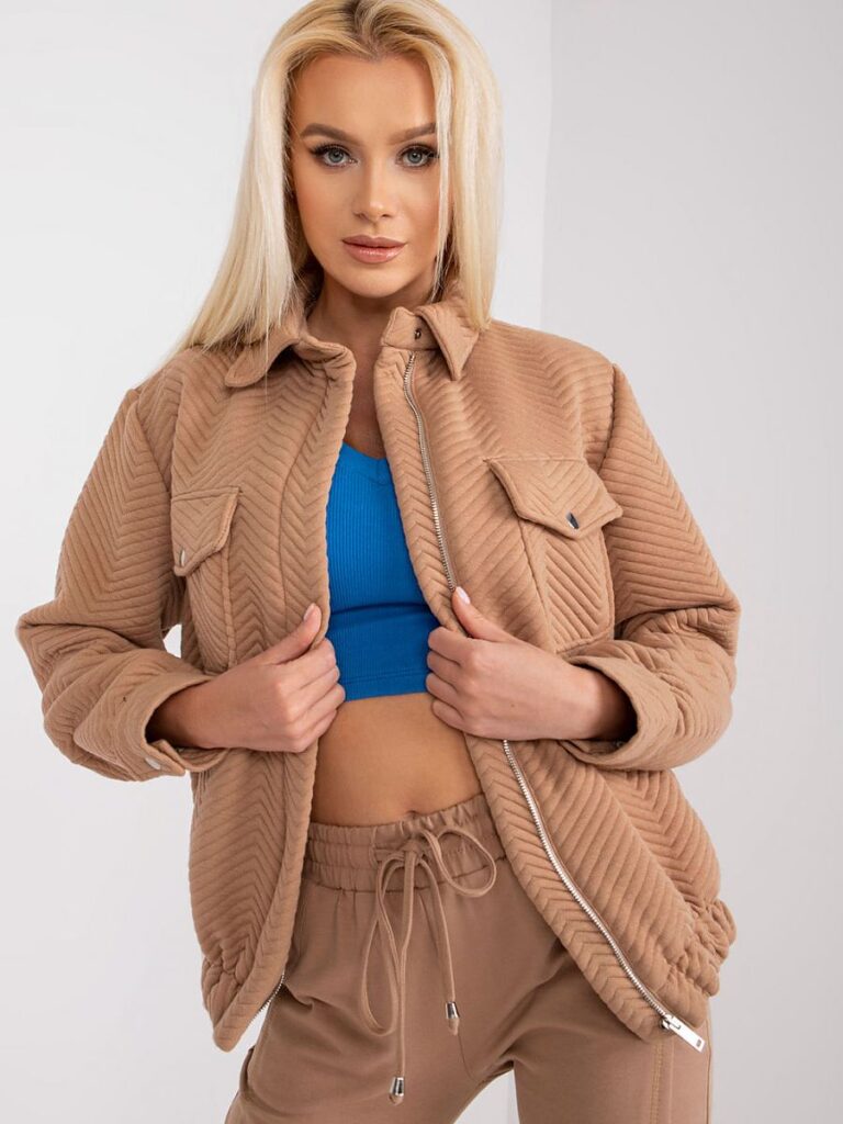 Kurtka damska przejściowa pikowana Camel