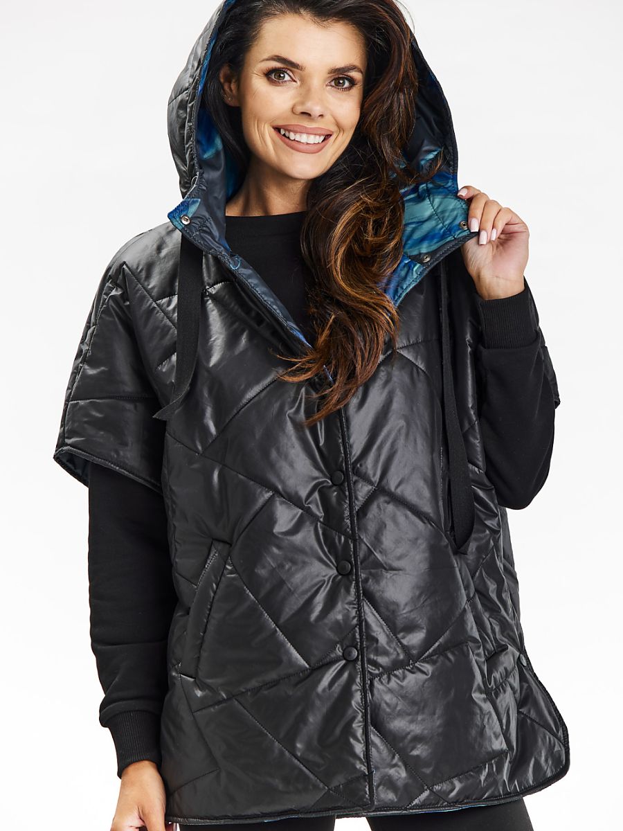 Kamizelka Model A684 Black awama kimonowa kaptur