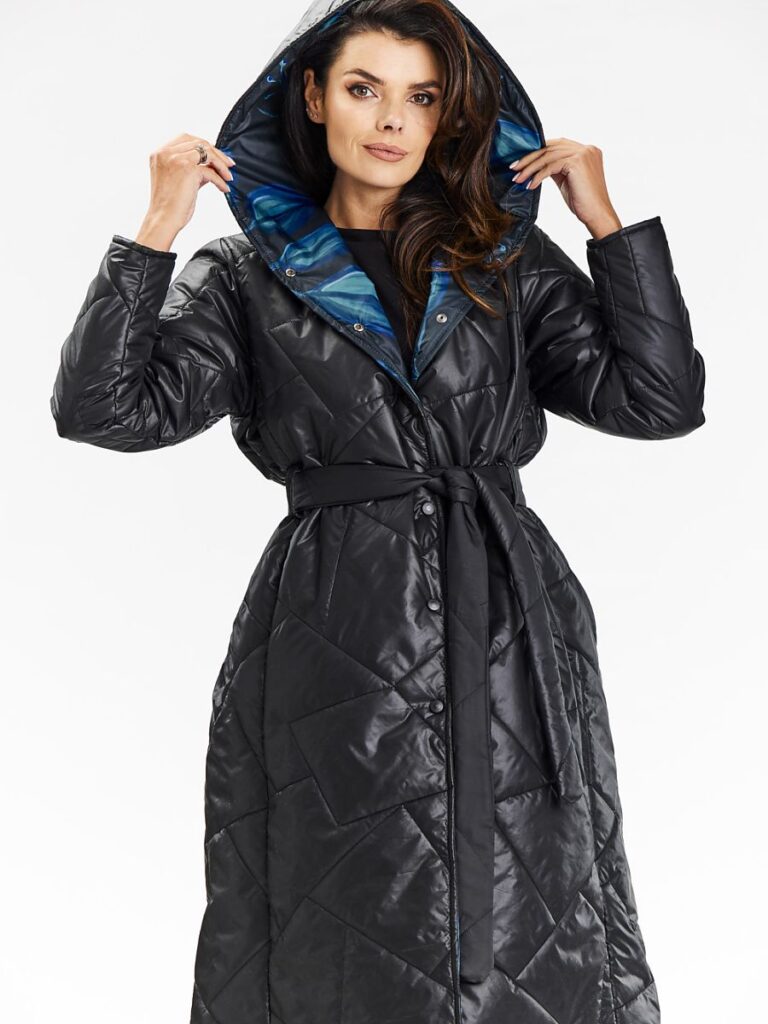 Płaszcz damski A686 Black Awama, pikówka