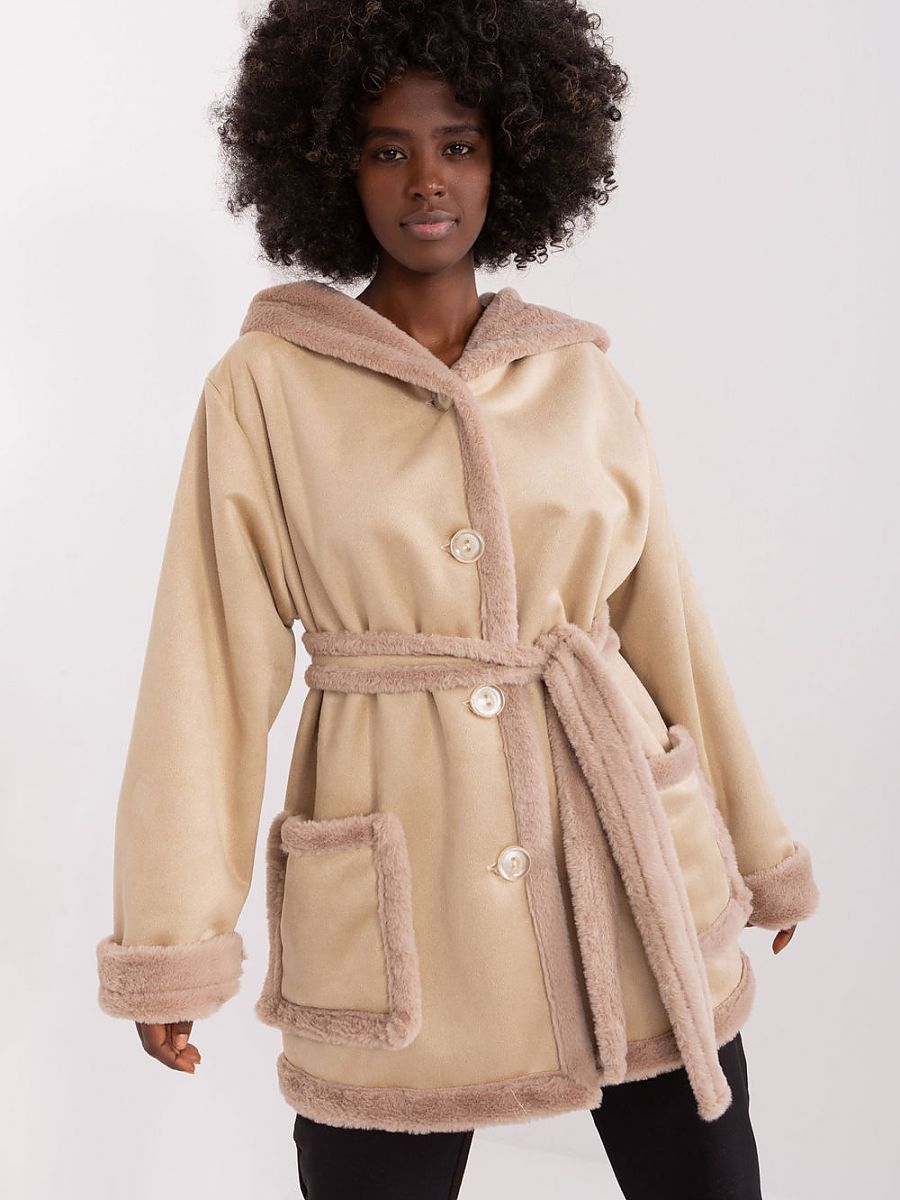 Płaszcz damski LK KR 509459 96P Beige Lakerta