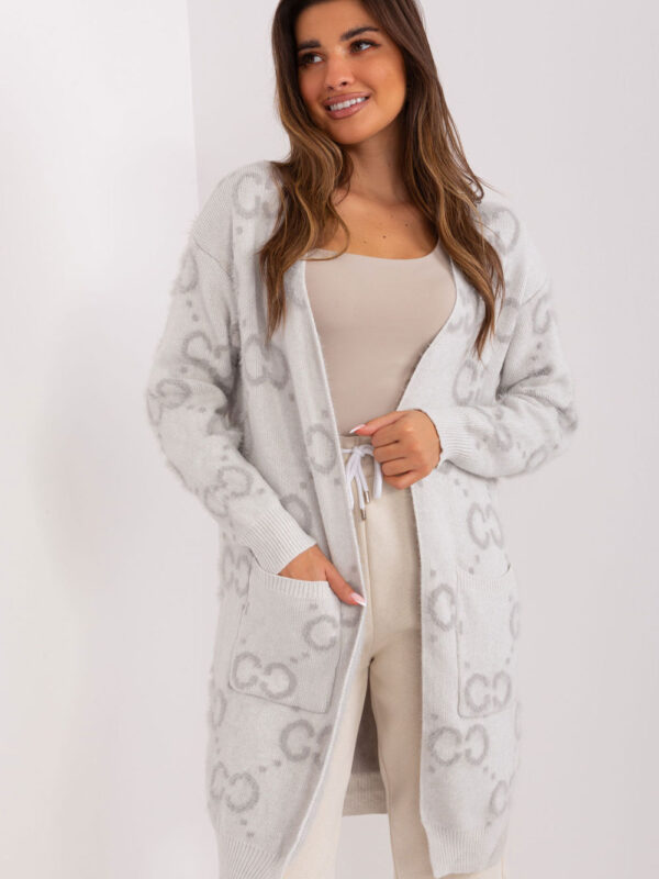 Sweter Kardigan Model AT-SW-23401-A.86 Light Grey - AT