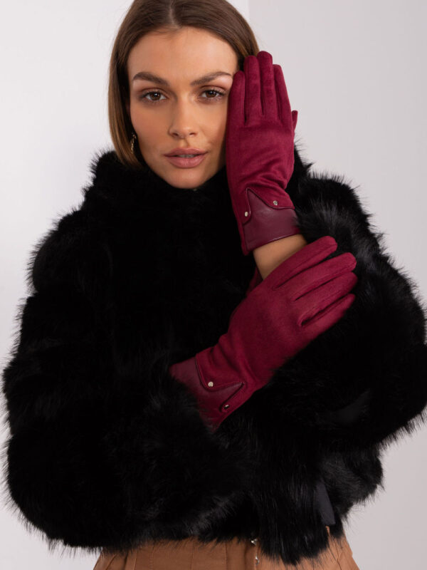 Rękawiczki Model AT-RK-239507.94P Bordo - AT