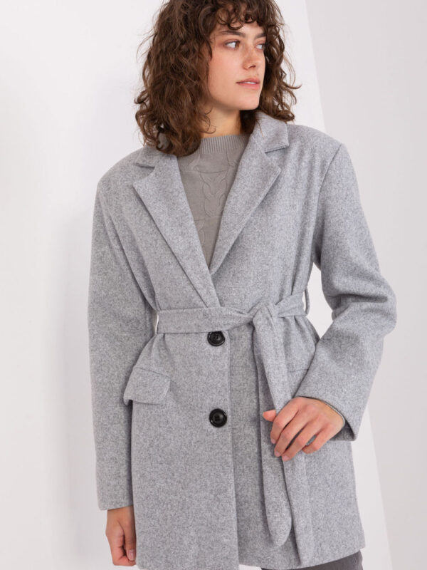 Płaszcz Damski Model TW-PL-BI-2022320.01X Grey - Och Bella