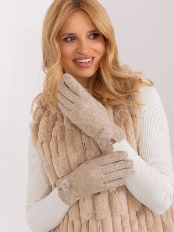 Rękawiczki Model AT-RK-239506.98 Beige - AT