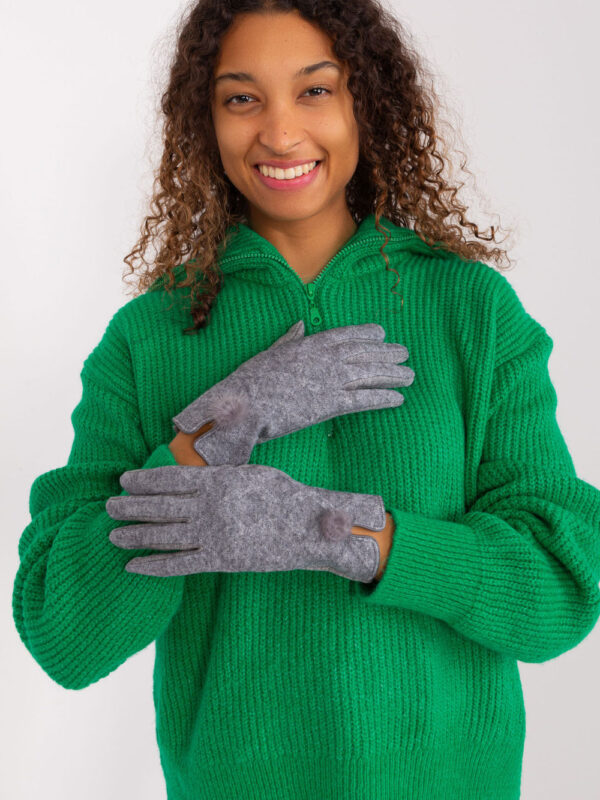 Rękawiczki Model AT-RK-239506.98 Dark Grey - AT