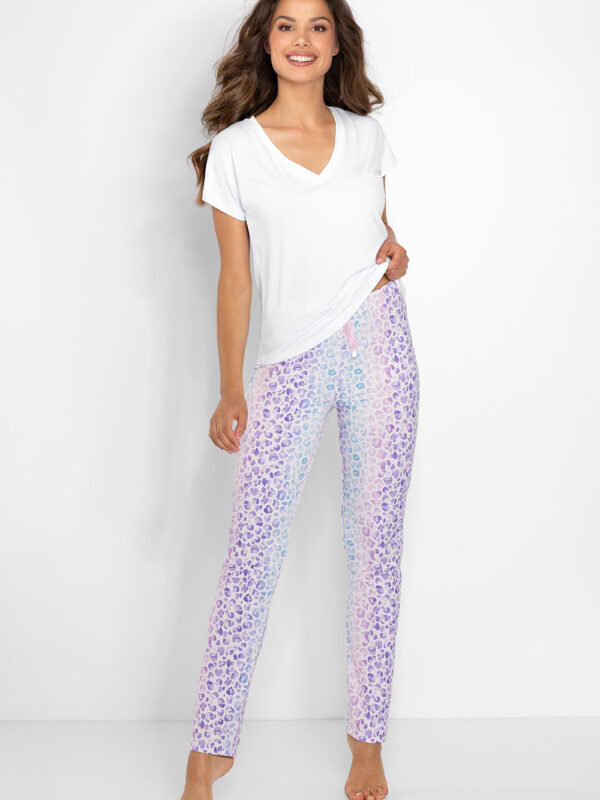 Piżama Damska Model Coco 223809 White/Lila - Momenti Per Me