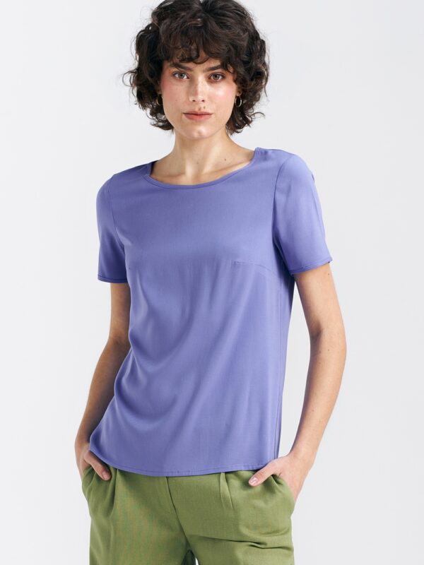 Bluzka basic z krótkim rękawem B160 Violet - Nife