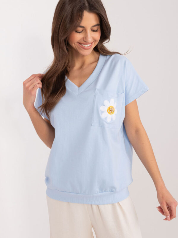 Bluzka Model RV-BZ-9626.28 Light Blue - Rue Paris
