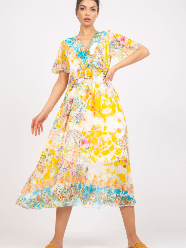 Sukienka Model DHJ-SK-15967-1.01P White/Yellow - Italy Moda