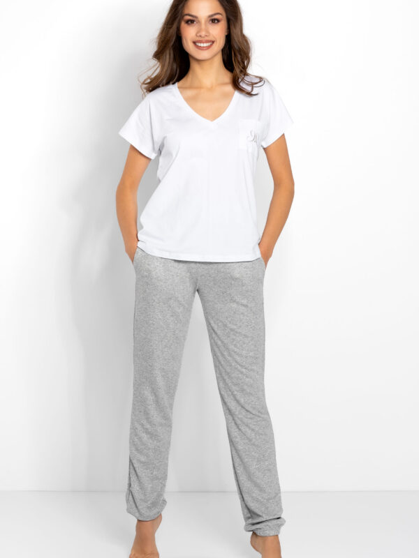 Piżama Komplet Model Chill Out 175686 White/Grey - Momenti Per Me