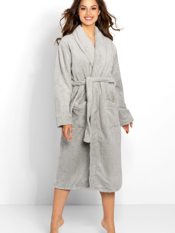 Szlafrok Damski Model Lauren 223341 Grey - Momenti Per Me