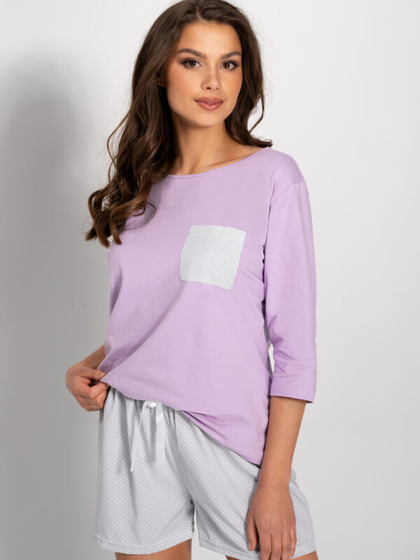 Piżama Damska Model Lily 175691 Lila/Grey - Momenti Per Me