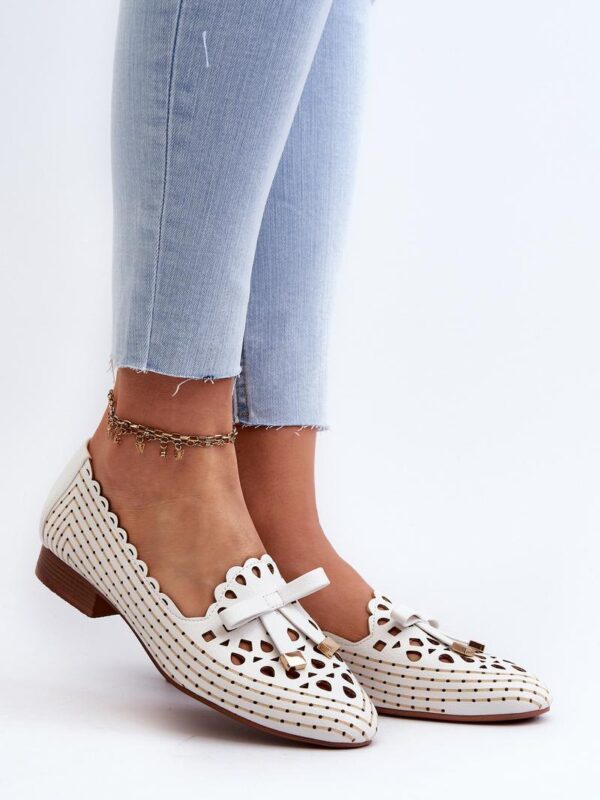 Baleriny Model Nestavia ASA222-1 White - Step in style