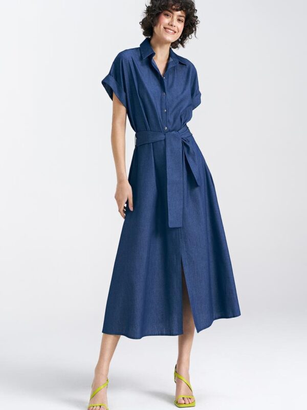 Sukienka jeansowa, luźna S242 Denim - Nife