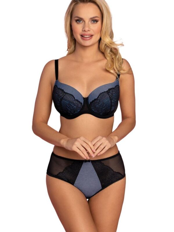 Biustonosz push up Biustonosz Usztywniany Model VB-438 Black/Jeans - Vena