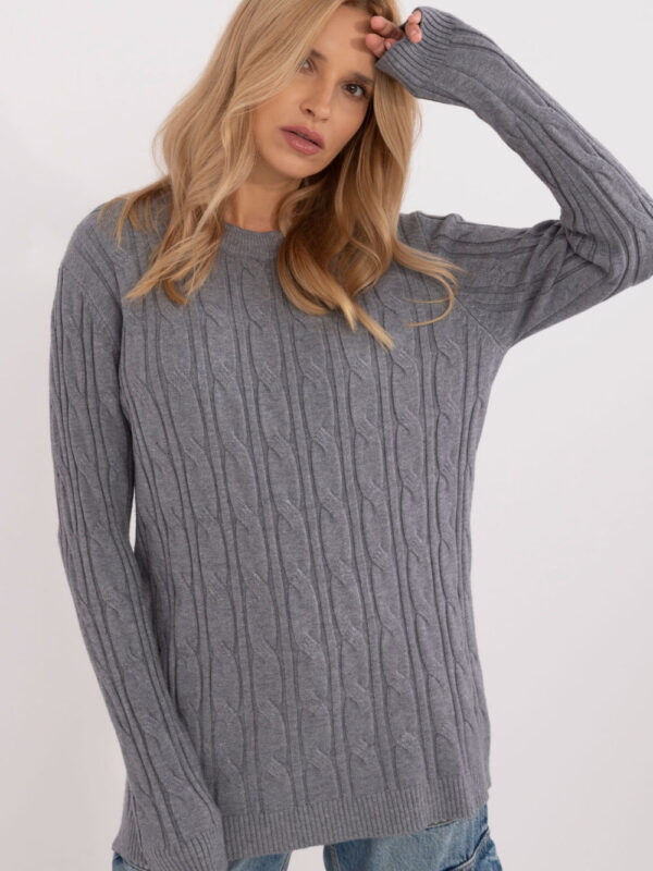 Sweter Damski Model AT-SW-2343.88 Dark Grey - AT