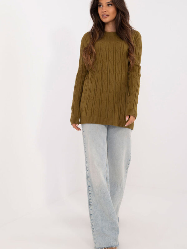 Sweter Damski Model AT-SW-2343.88 Oliwka - AT