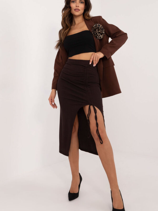 Spódnica Model MI-SD-20582-2.65 Dark Brown - Italy Moda
