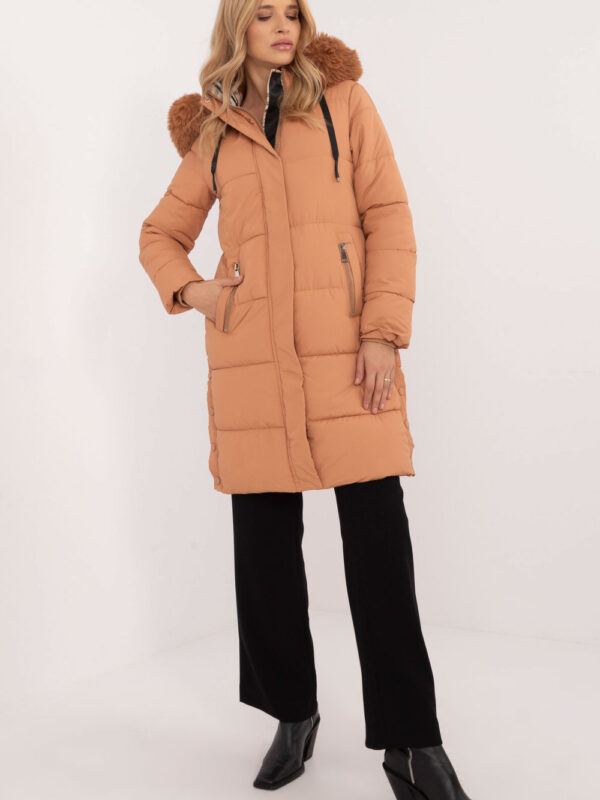 Kurtka Damska Model SK-KR-HH-2406.21P Camel - Factory Price