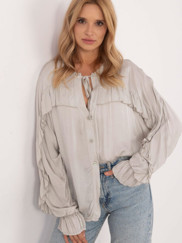 Koszula Damska Model TW-KS-BI-12022.16P Light Grey - Och Bella