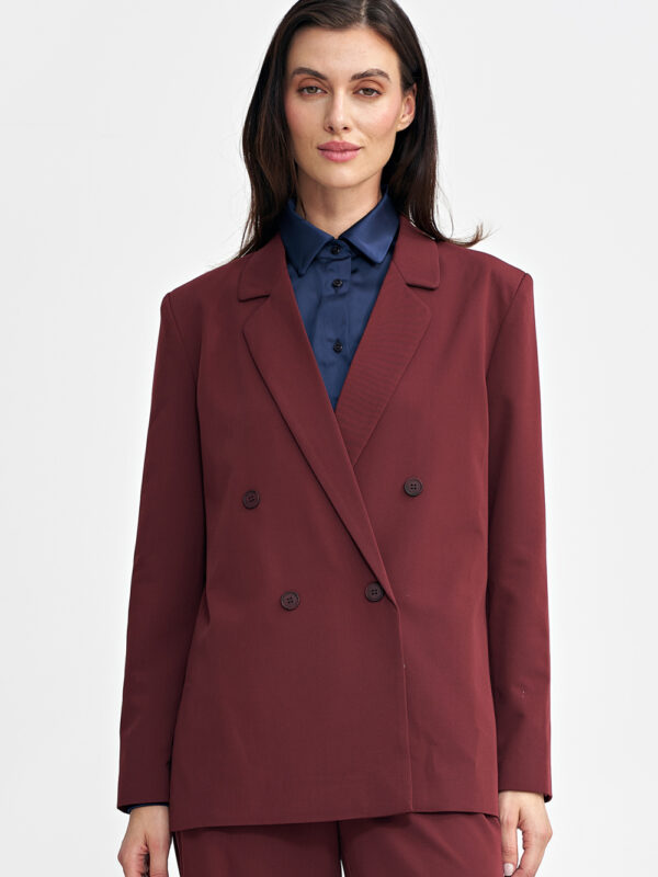 Marynarka oversize, dwurzędowa Z69 Bordo - Nife