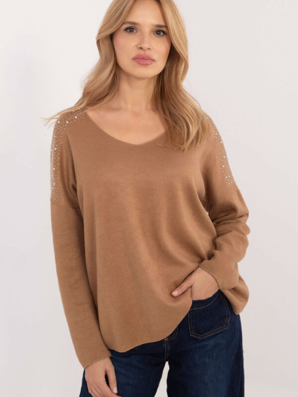 Sweter Damski Model DHJ-SW-17690.21 Camel - Italy Moda