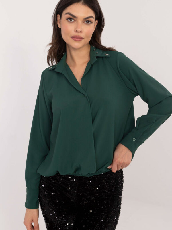 Koszula Damska Model DHJ-KS-15260.96 Dark Green - Italy Moda