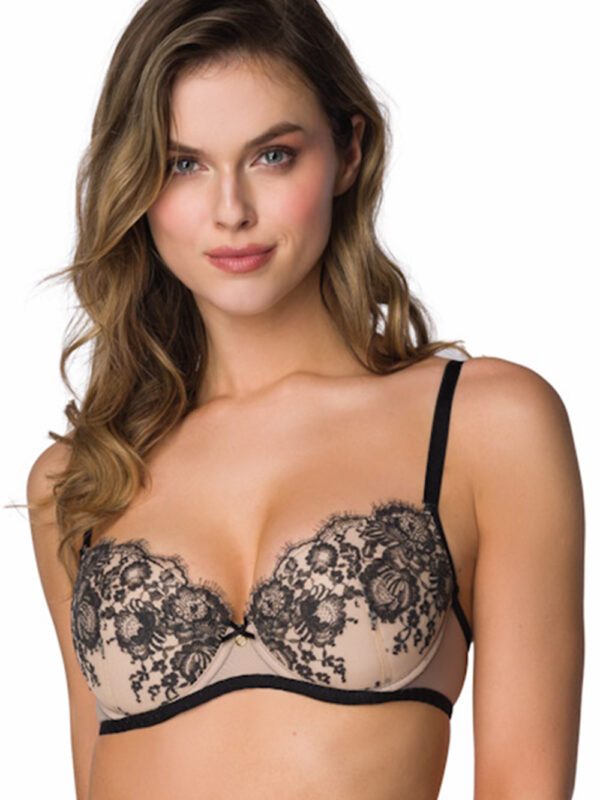 Biustonosz push up Biustonosz Push-up Model Frances M-3804/11 Beige/Black - Mat