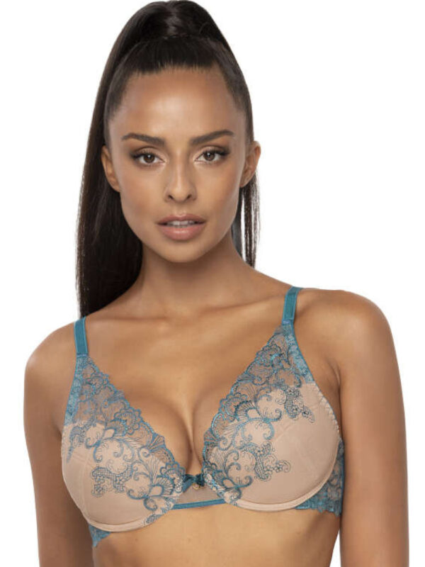 Biustonosz push up Biustonosz Push-up Model Maureen M-3808/11/1 Beige/Turkus - Mat