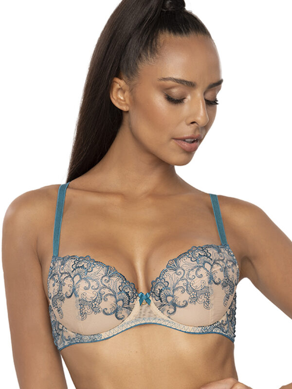 Biustonosz push up Biustonosz Push-up Model Maureen M-3808/11 Beige/Turkus - Mat