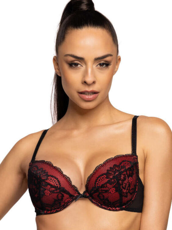 Biustonosz push up Biustonosz Push-up Model Mollie M-3755/1 Black/Red - Mat