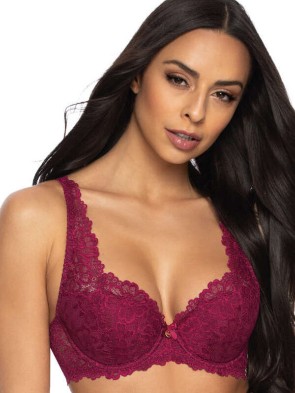 Biustonosz push up Biustonosz Usztywniany Model Carmela M-053/22 Burgund - Mat