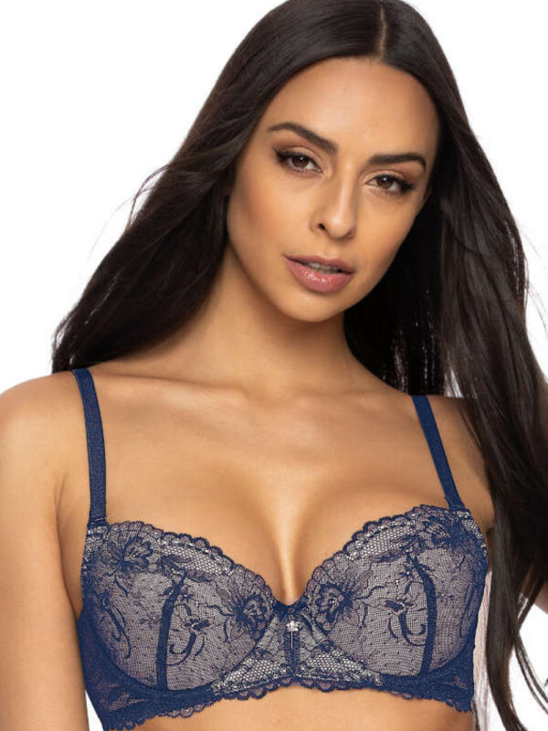 Biustonosz push up Biustonosz Push-up Model Percy M-3530/11 Navy/Beige - Mat