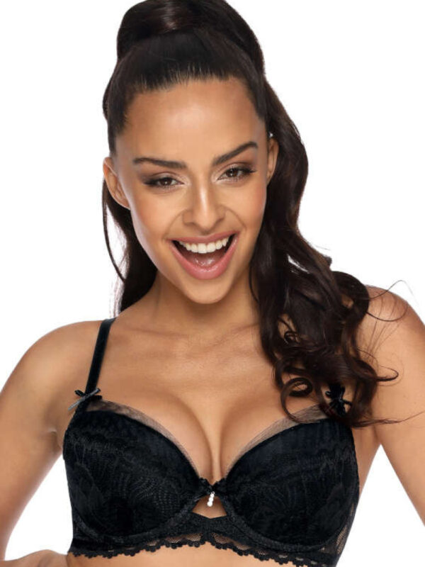 Biustonosz push up Biustonosz Push-up Model Angel M-3329/11 Black - Mat