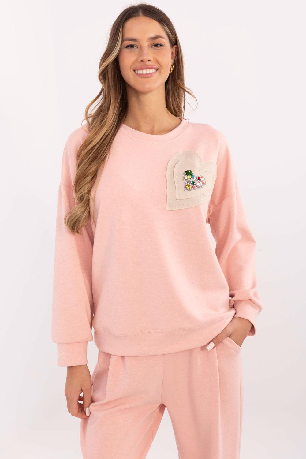 Bluza Damska Model DHJ-BL-20322.72 Brzoskwinia - Italy Moda