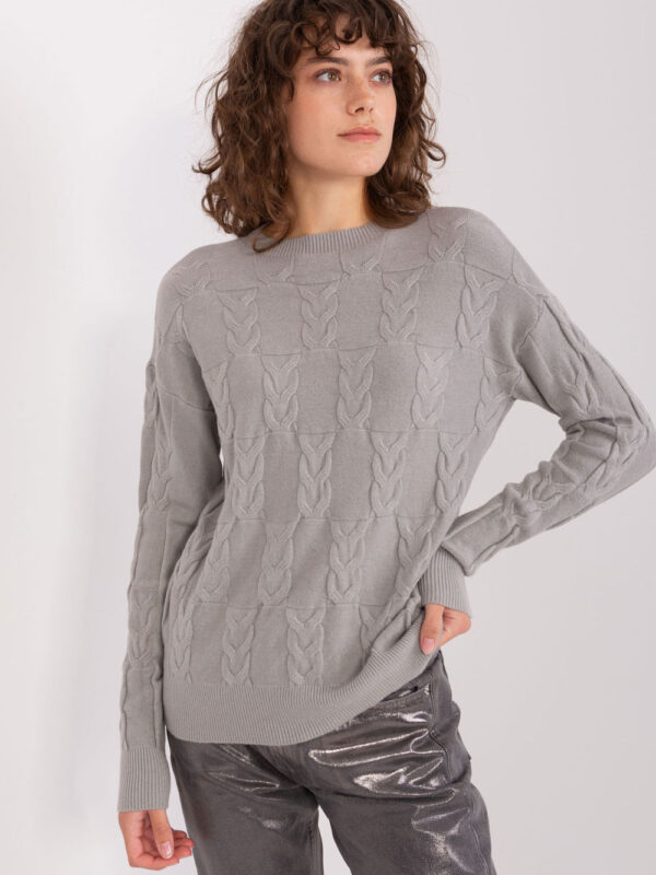 Sweter Damski Model AT-SW-2340.80 Grey - AT