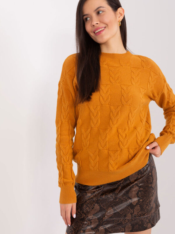 Sweter Damski Model AT-SW-2340.22 Dark Yellow - AT