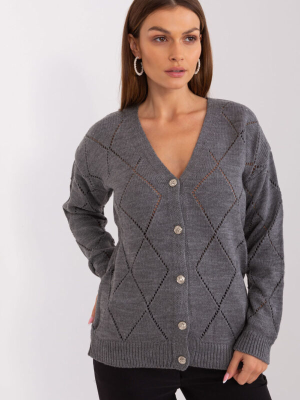 Sweter Damski Model LC-SW-A10-1.19P Dark Grey - Rue Paris