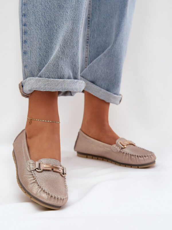 Mokasyny Model DA LR51-546 Gold Brokat - Step in style