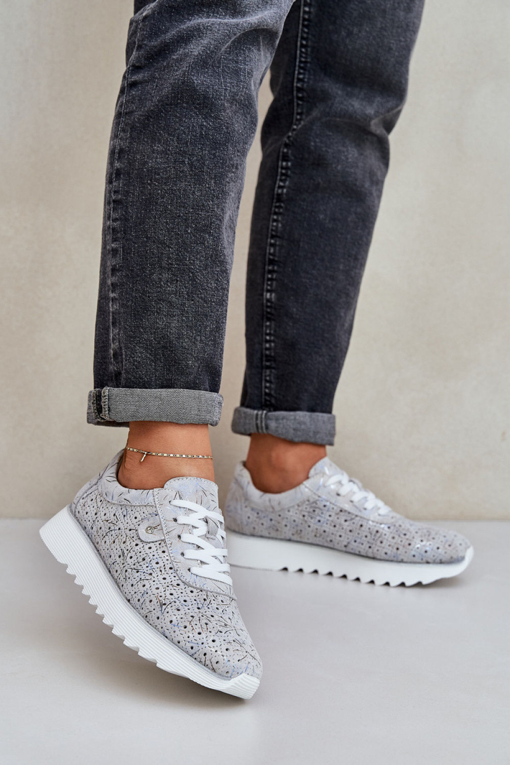 Buty Sportowe Model DA LR51-635 Silver - Step in style