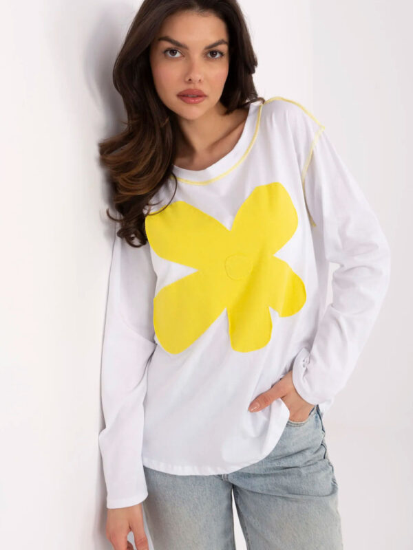 Bluzka Model MI-BZ-M6169.03 White/Yellow - Italy Moda