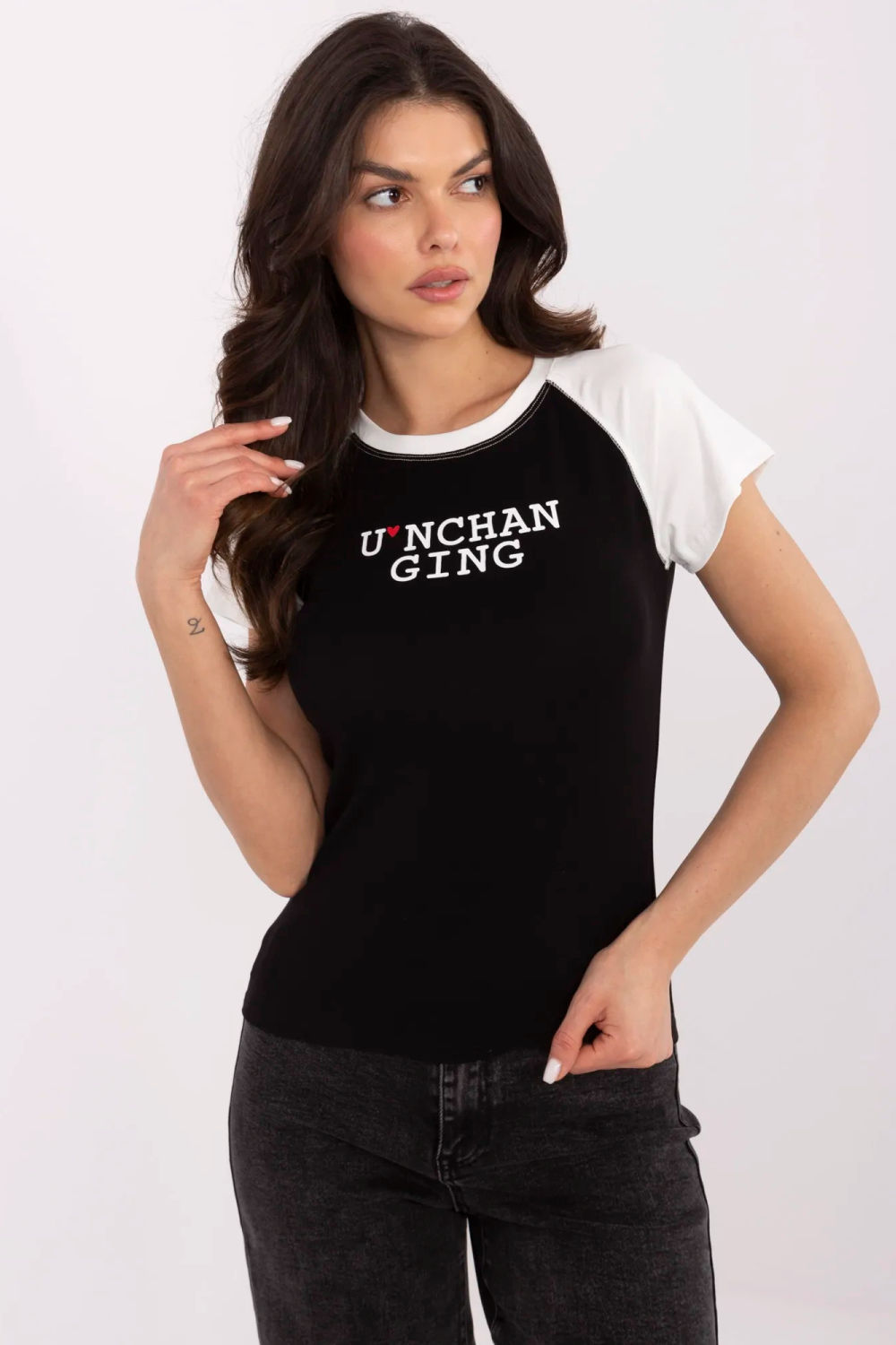 T-shirt Damski Model NM-TS-V7939.50 Black/White - NM