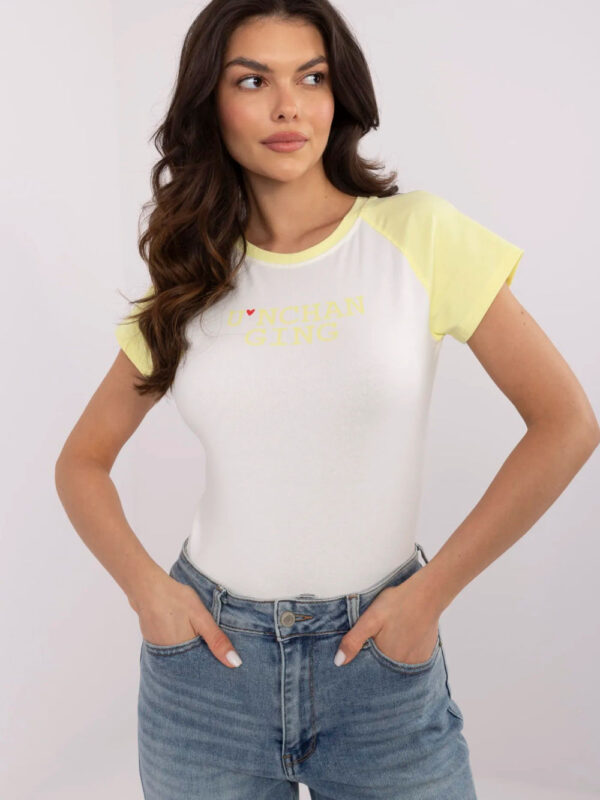 T-shirt Damski Model NM-TS-V7939.50 White/Yellow - NM