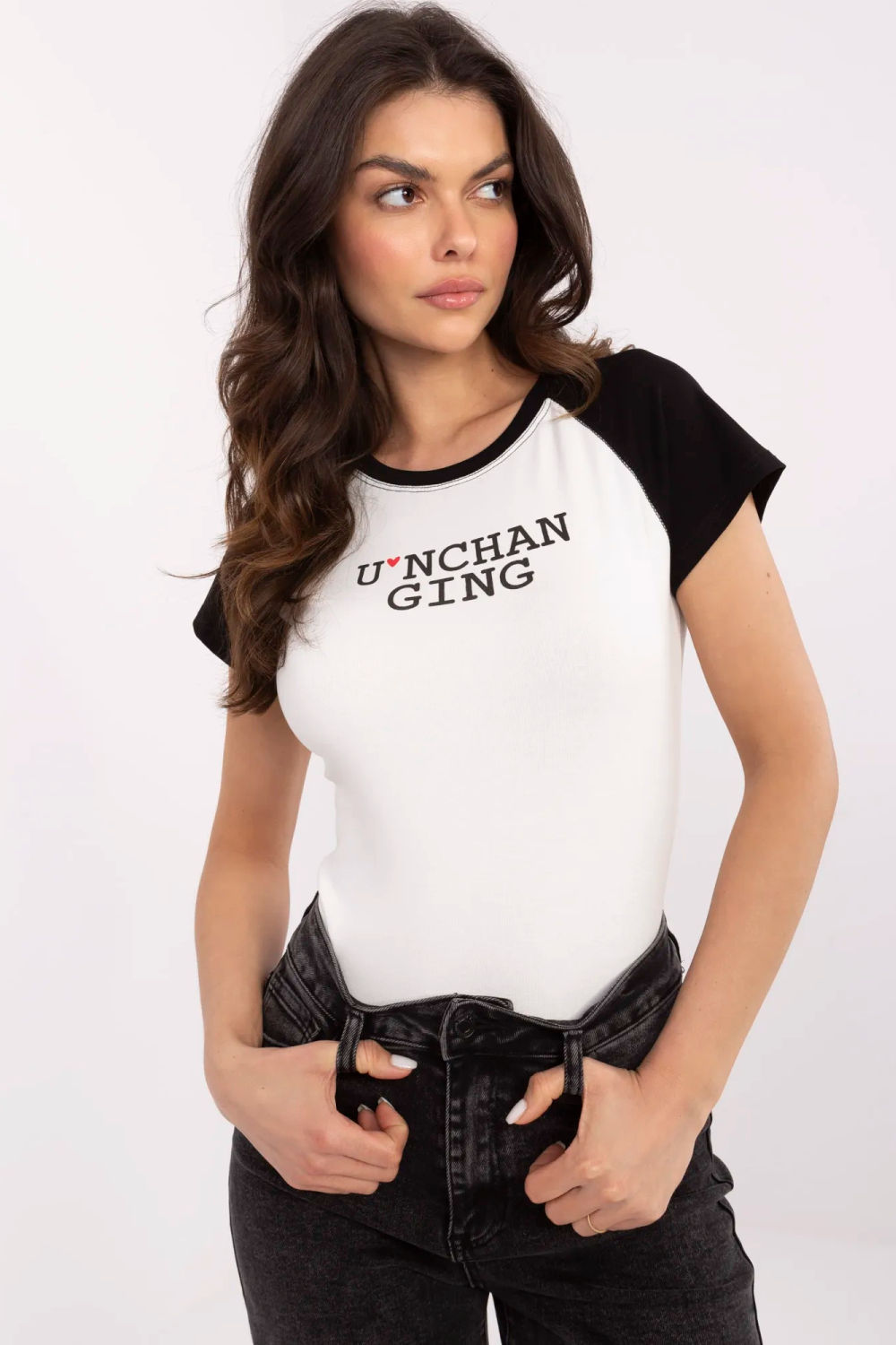 T-shirt Damski Model NM-TS-V7939.50 White/Black - NM