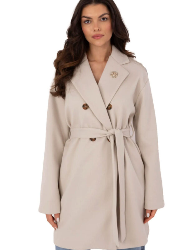Płaszcz Damski Model TW-PL-BI-28987.85 Light Beige - Och Bella