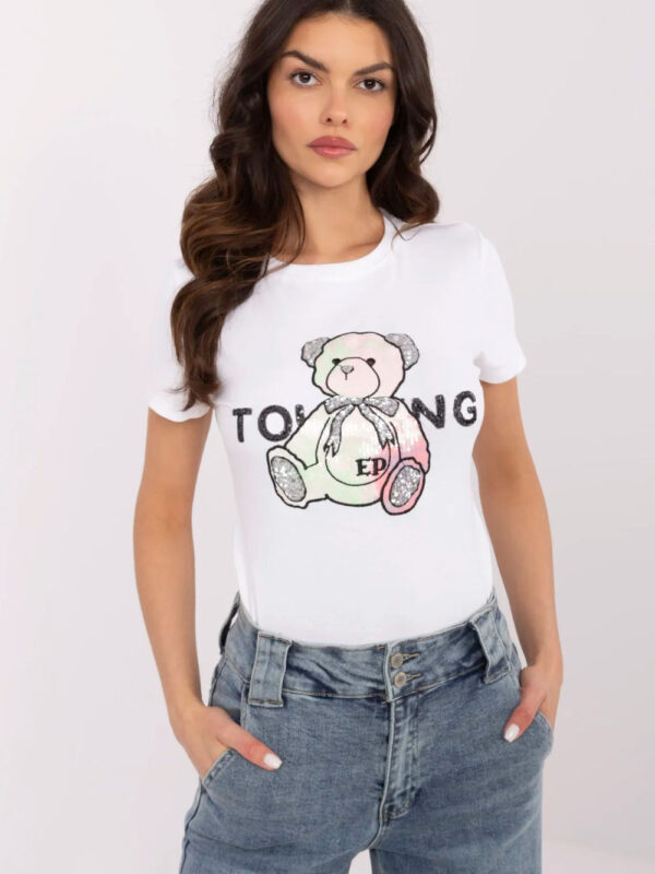 Tshirt Damski Model NM-TS-JX-09328.65P White/Pink - NM