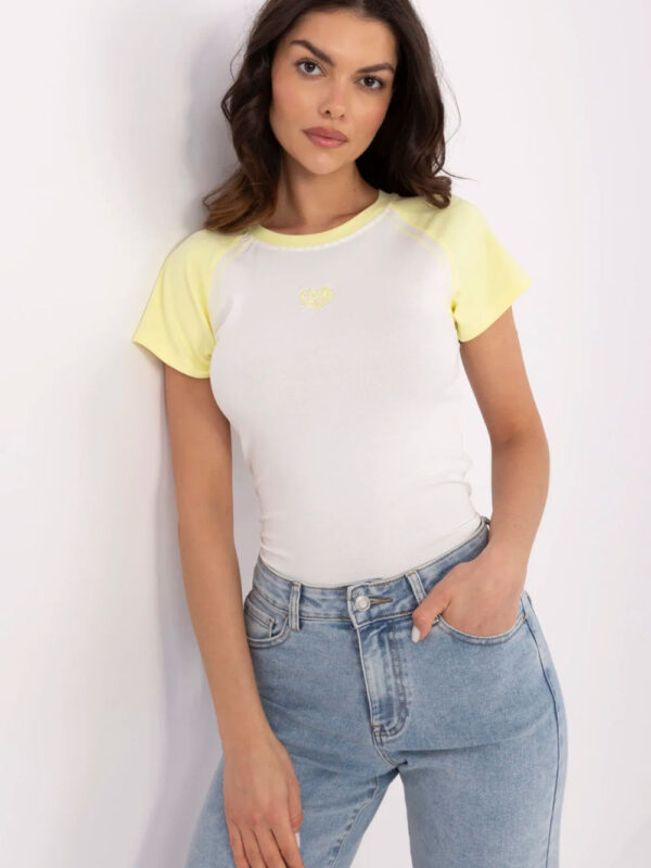 T-shirt Damski Model NM-TS-V7940.17 White/Yellow - NM