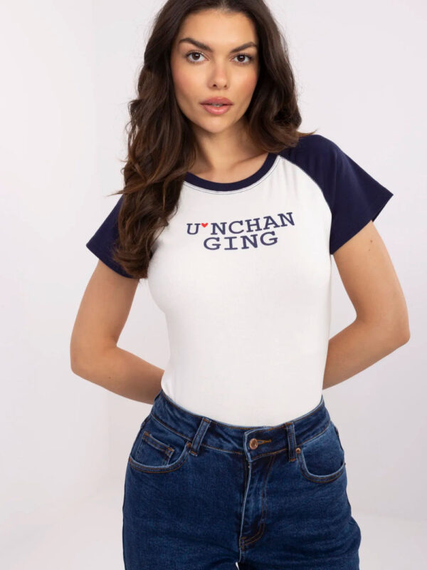 T-shirt Damski Model NM-TS-V7939.50 White/Navy - NM